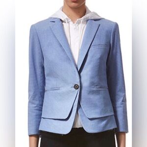 Veronica Beard Schoolboy Dotted Layered light blue Twill Jacket